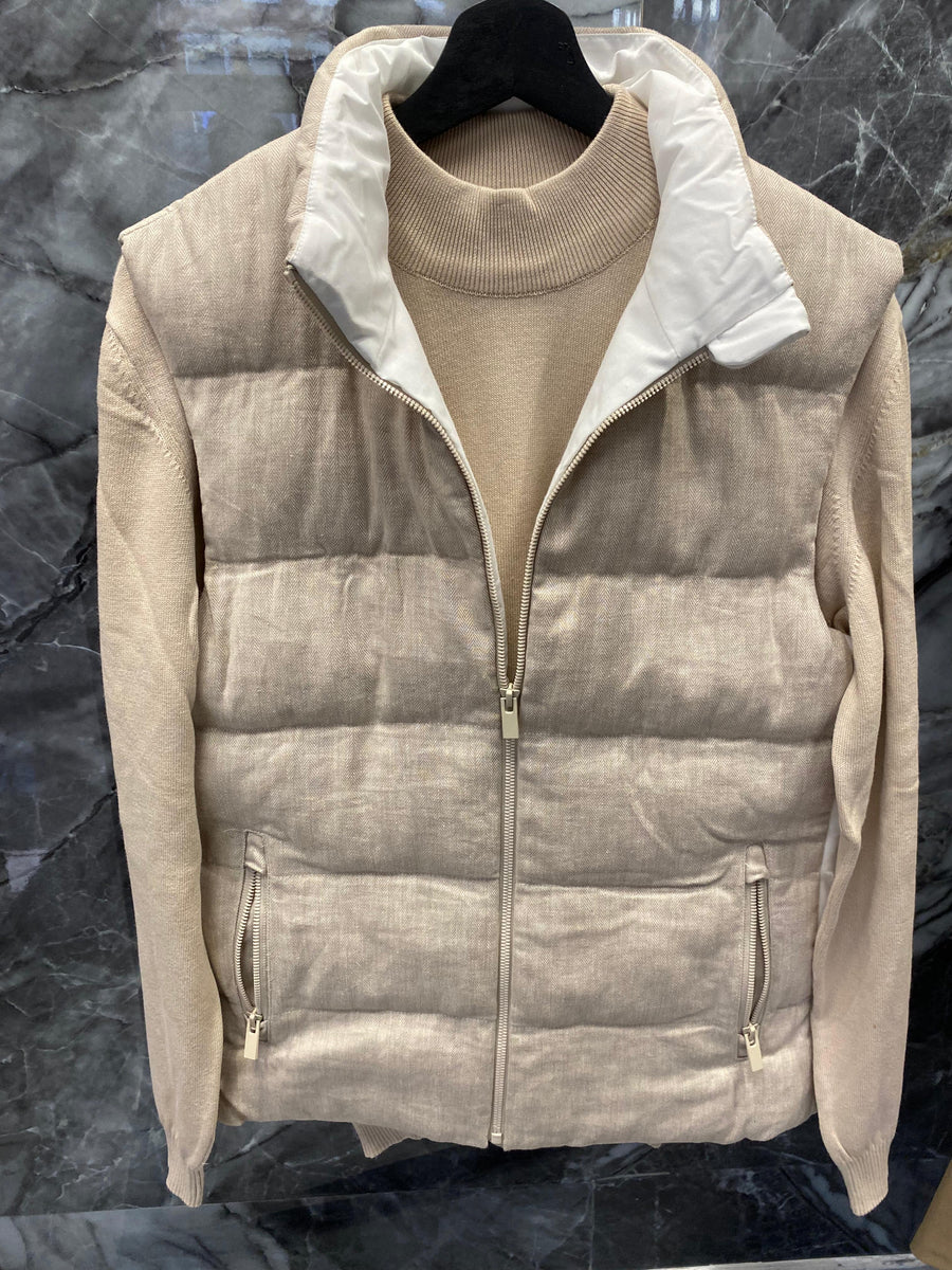 Beige puff bodywarmer