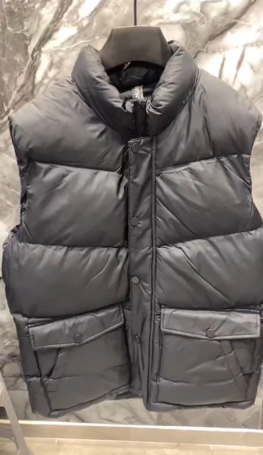 Blue puffer bodywarmer