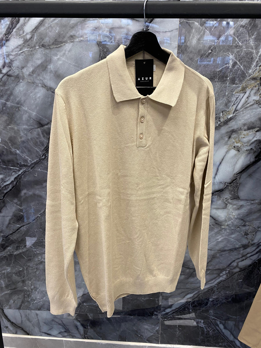 Button polo beige